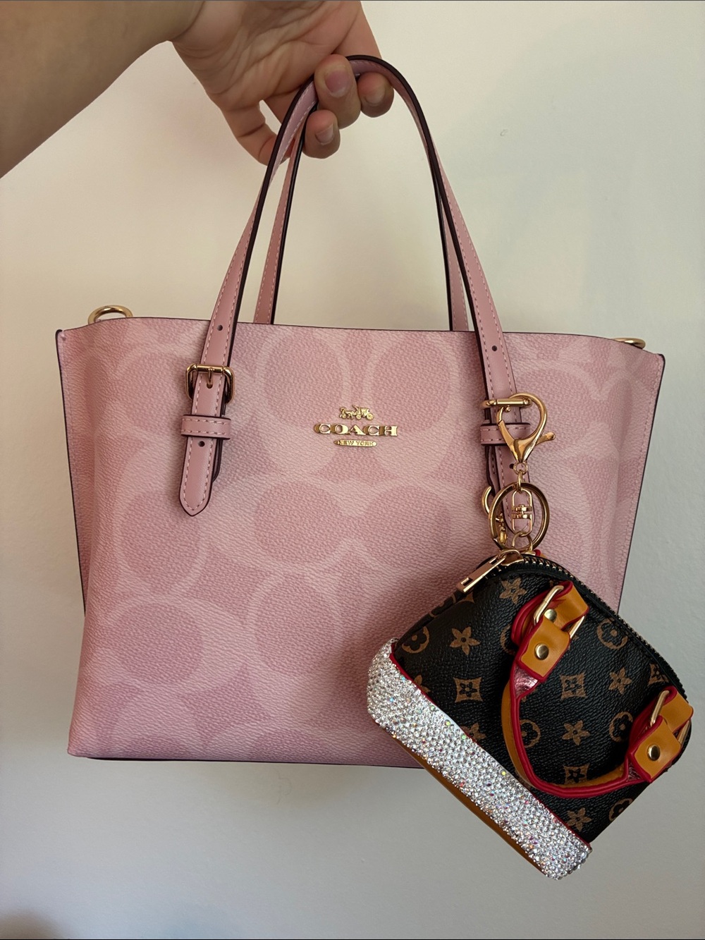 Mini Brown Monogram Bag Charm/ Keychain